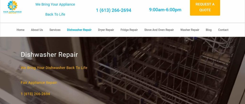 Fair Appliance Repair's Homepage