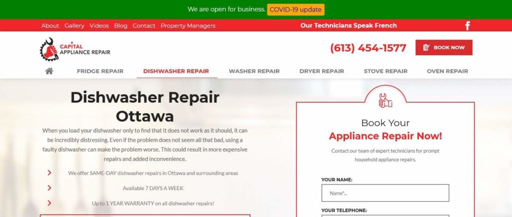 Capital Appliance Repair's Homepage