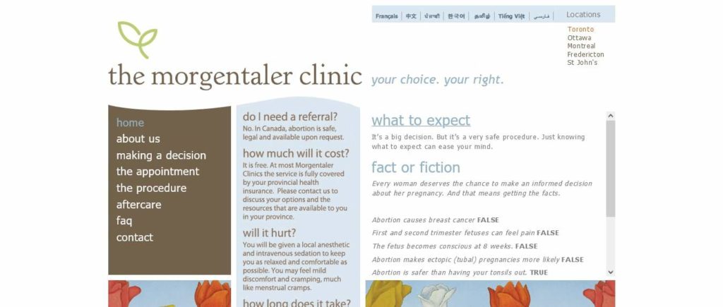 The Morgentaler Clinic's Homepage