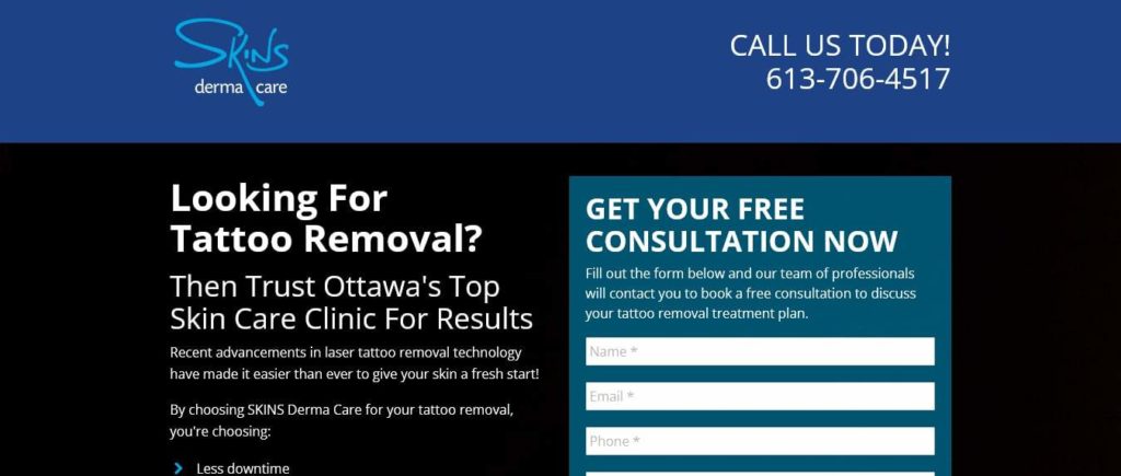 Skins Derma Care's Homepage