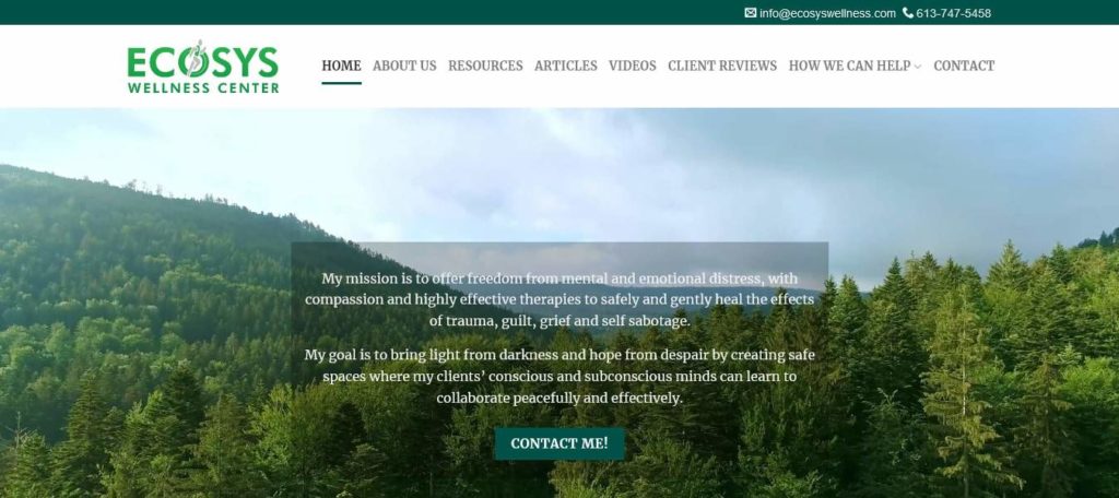 EcoSys Wellness Center's Homepage