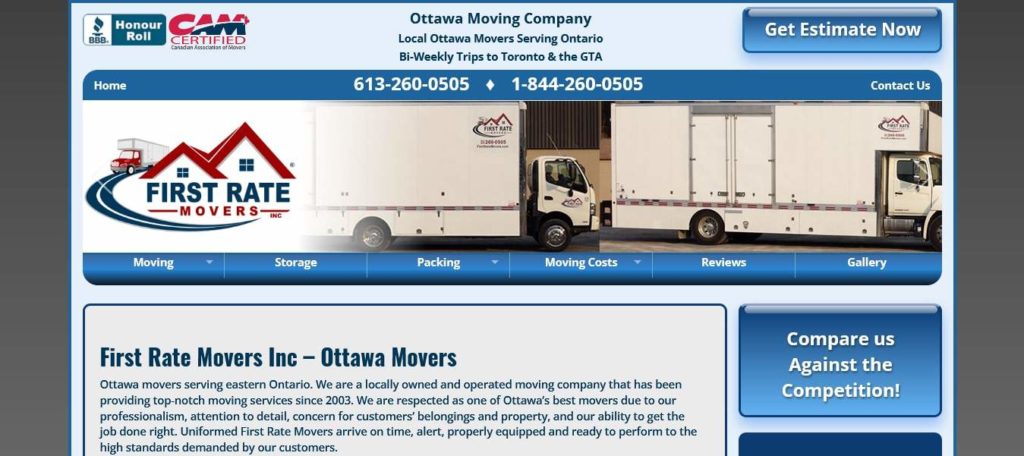 First Rate Movers' Homepage