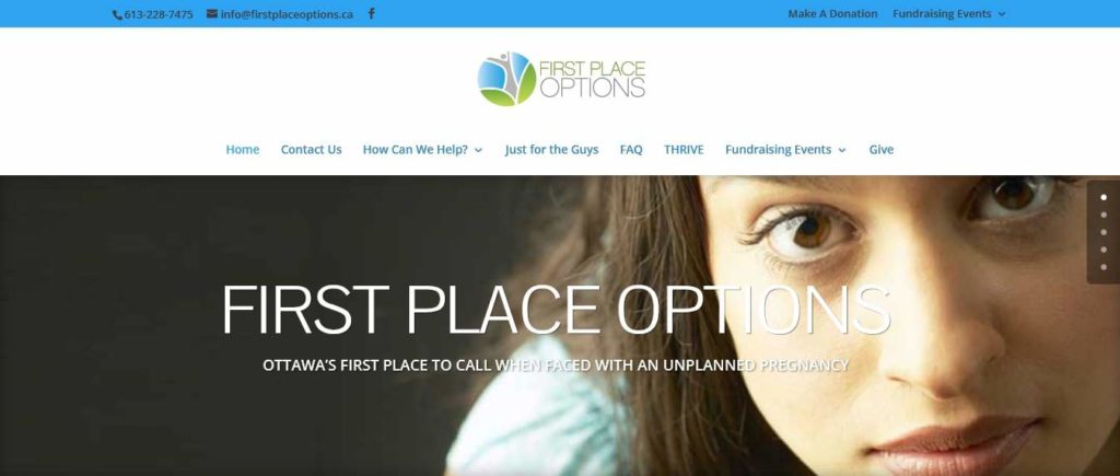 First Place Options' Homepage