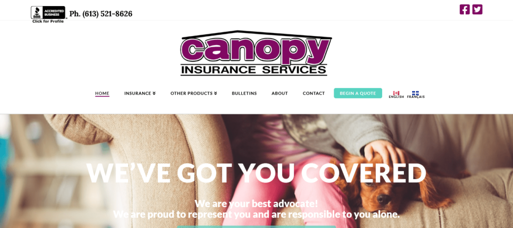 Canopy Insurance Services' Homepage