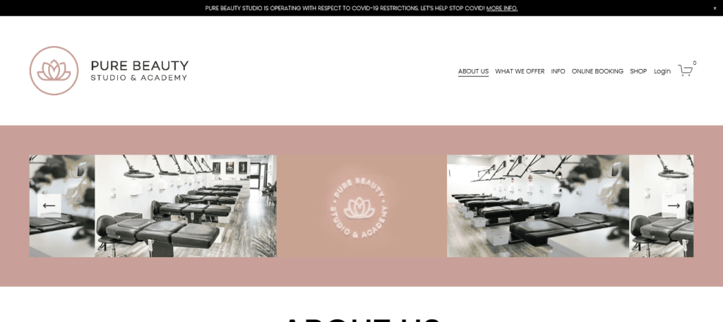 Pure Beauty Studio and Academy's Homepage