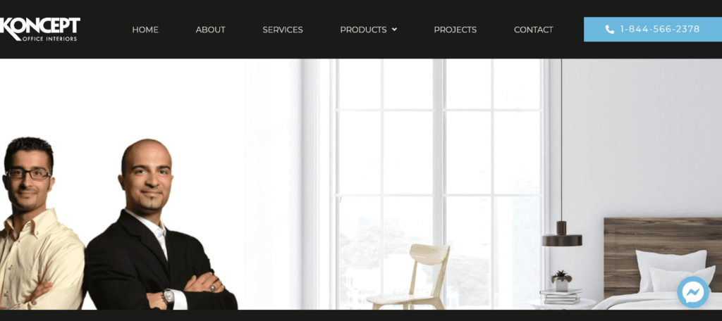Koncept Office Interiors' Homepage