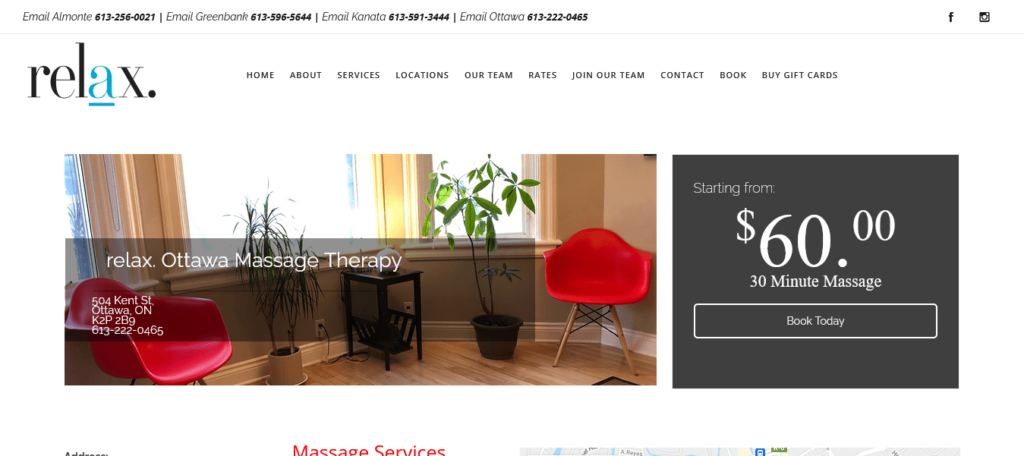 Relax Massage Group's Homepage