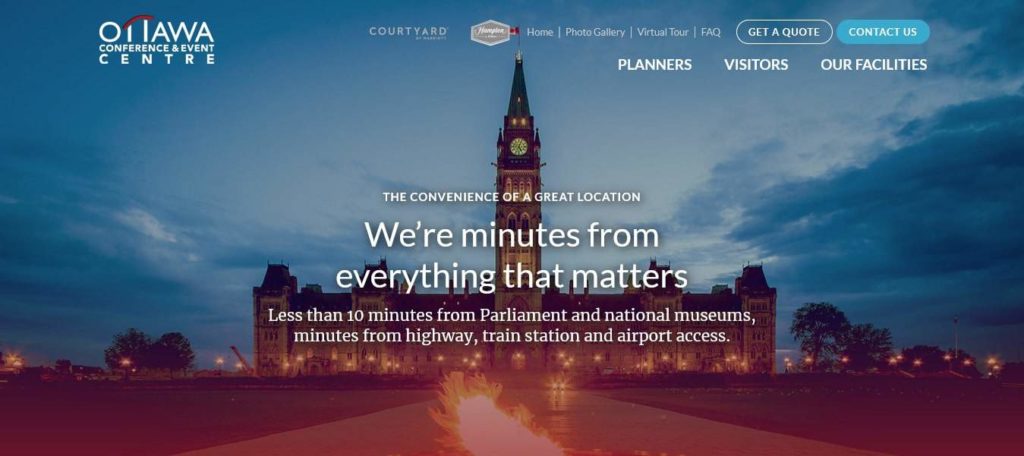Ottawa Conference and Event Centre's Homepage