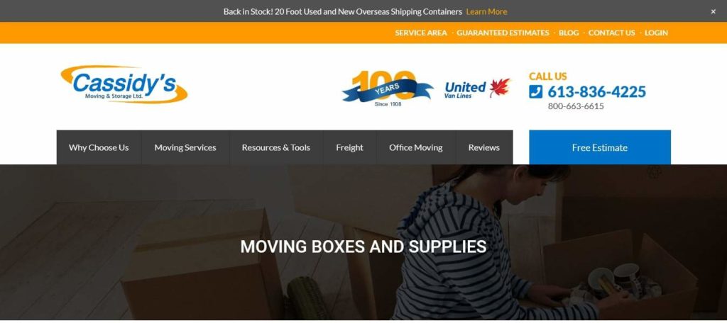 Cassidy’s Moving and Storage Ltd.'s Homepage