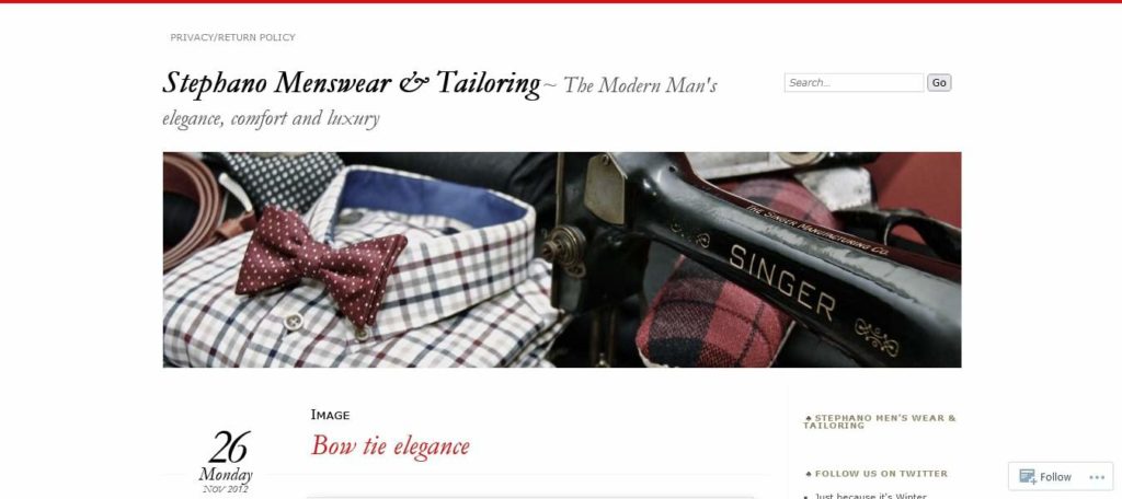 Stephano Menswear & Tailoring's Homepage