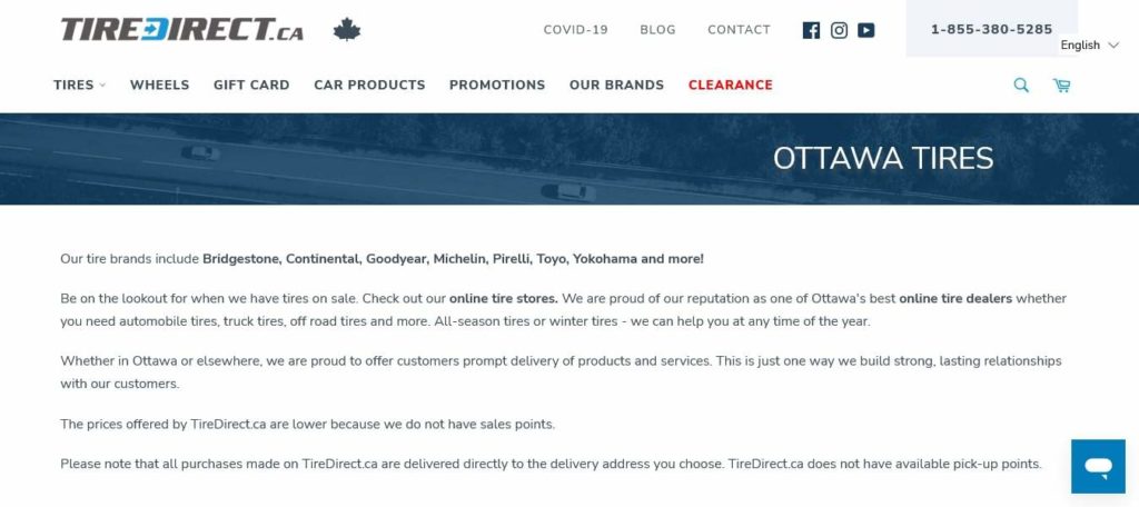 Tire Direct's Homepage