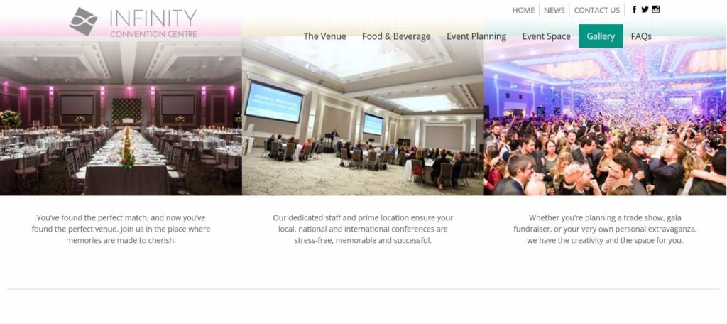Infinity Convention Centre's Homepage