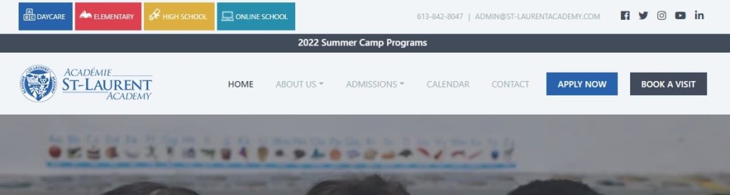 Académie St-Laurent Academy's homepage