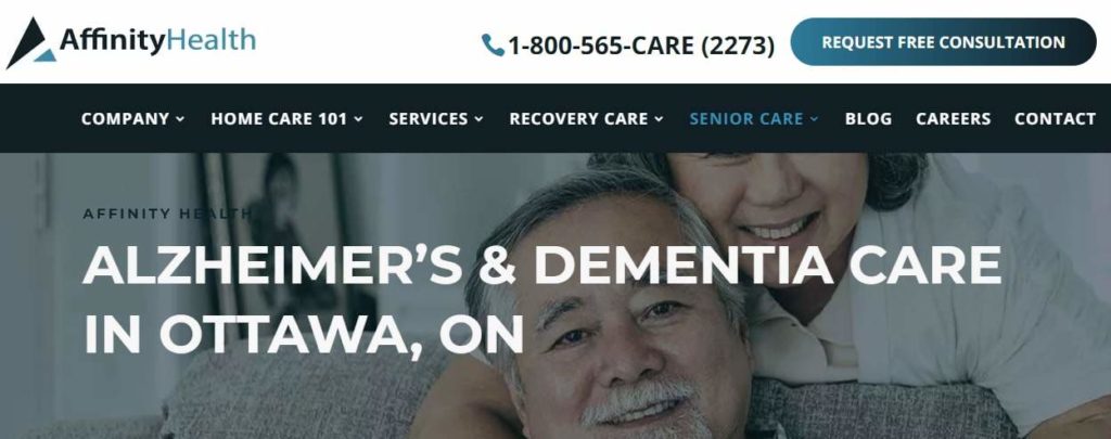 Affinity Health Elder Care's homepage