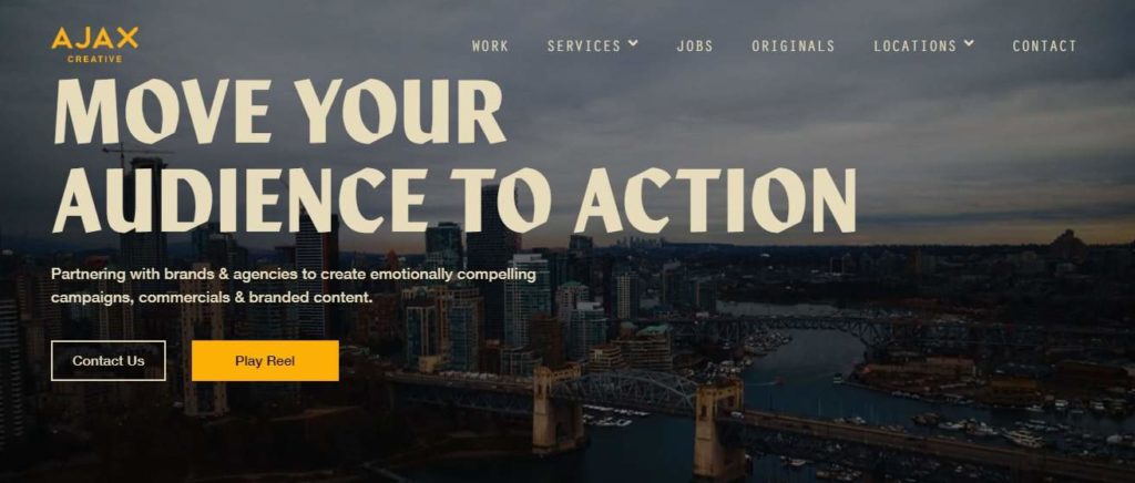 Ajax Creative's homepage