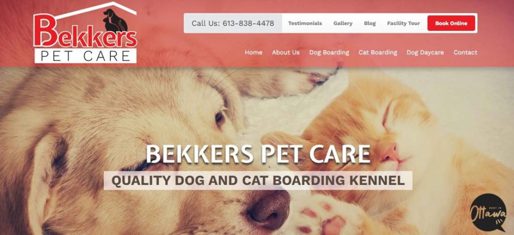 Bekkers Pet Care's homepage