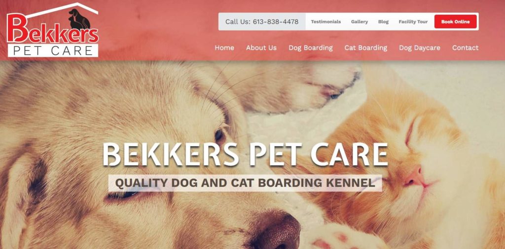 Bekkers Pet Center's homepage