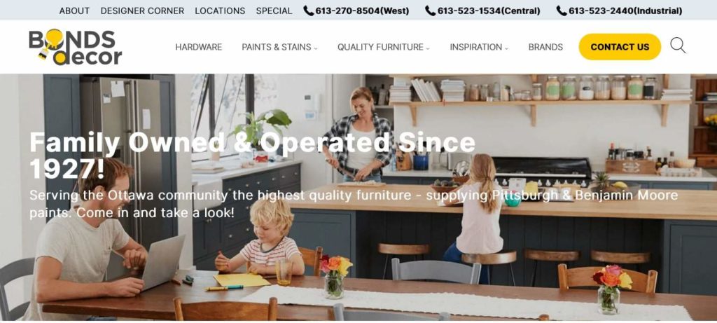 Bonds Decor's homepage