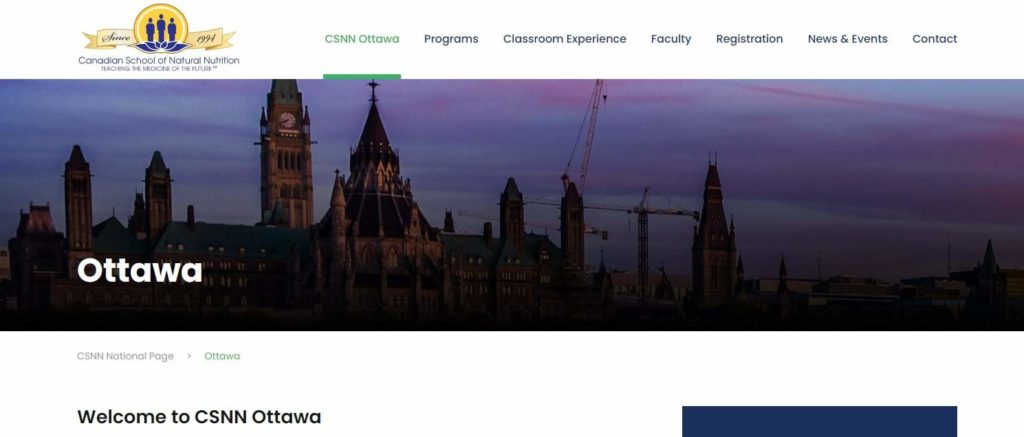 Canadian School of Natural Nutrition Ottawa's homepage