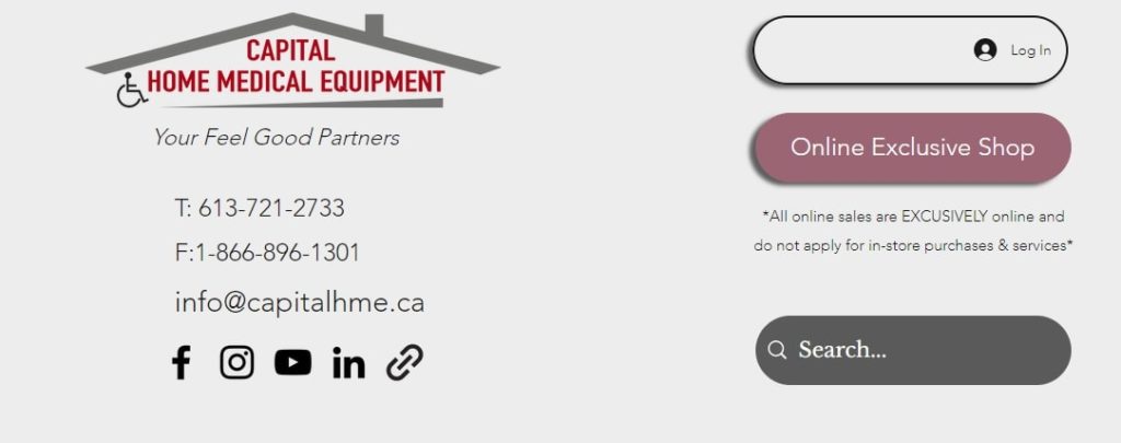 Capital Home Medical Equipment's homepage