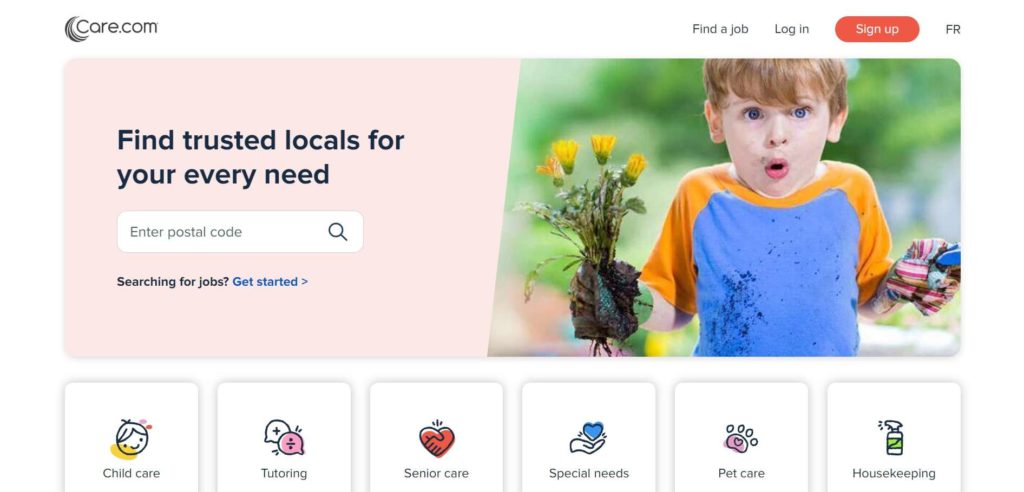 Care.com's homepage