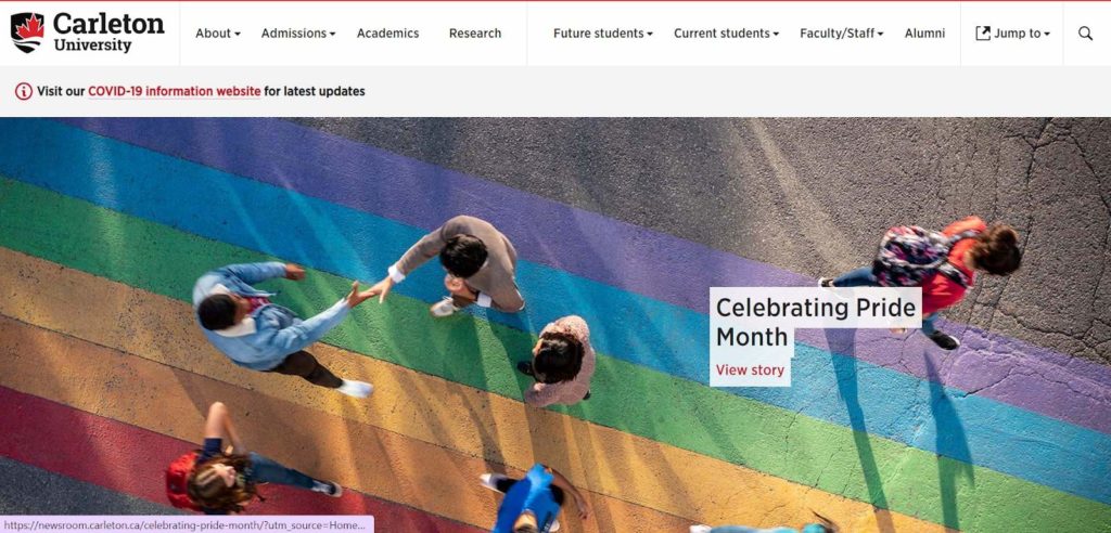 Carleton University's homepage