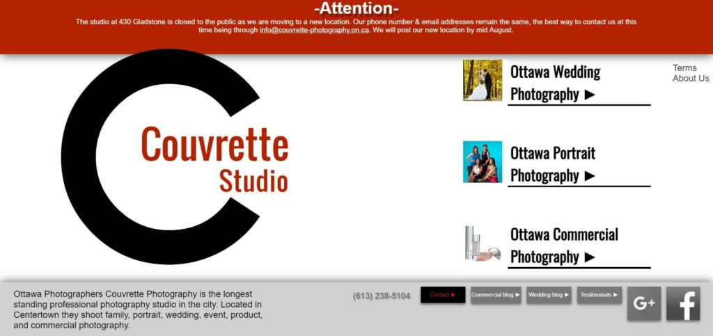 Couvrette Studio's homepage