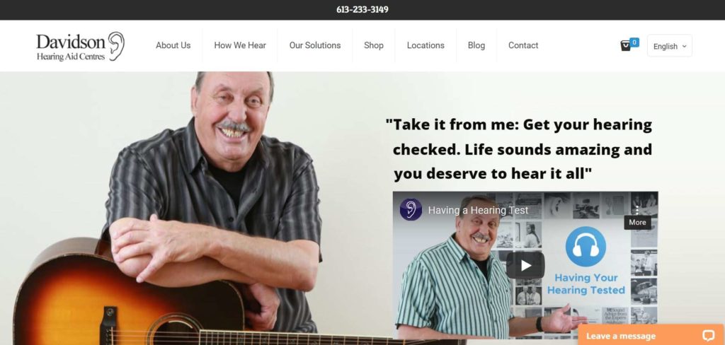 Davidson Hearing Aid Centre's homepage