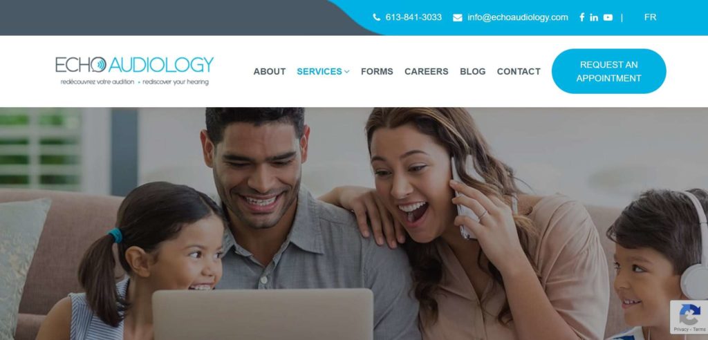Echo Audiology's homepage