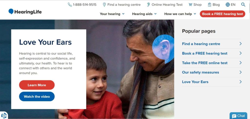 HearingLife's homepage