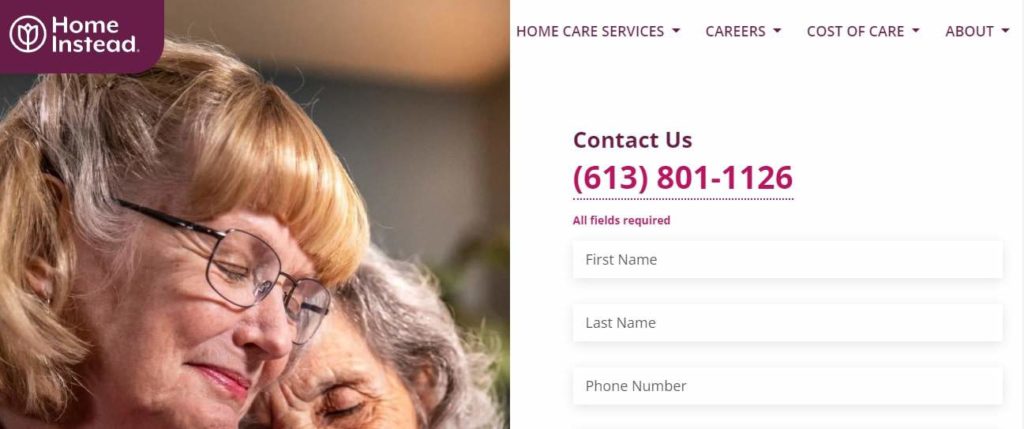 Home Instead's homepage