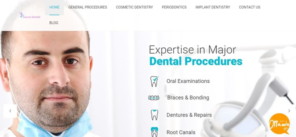 Inova Dental's homepage