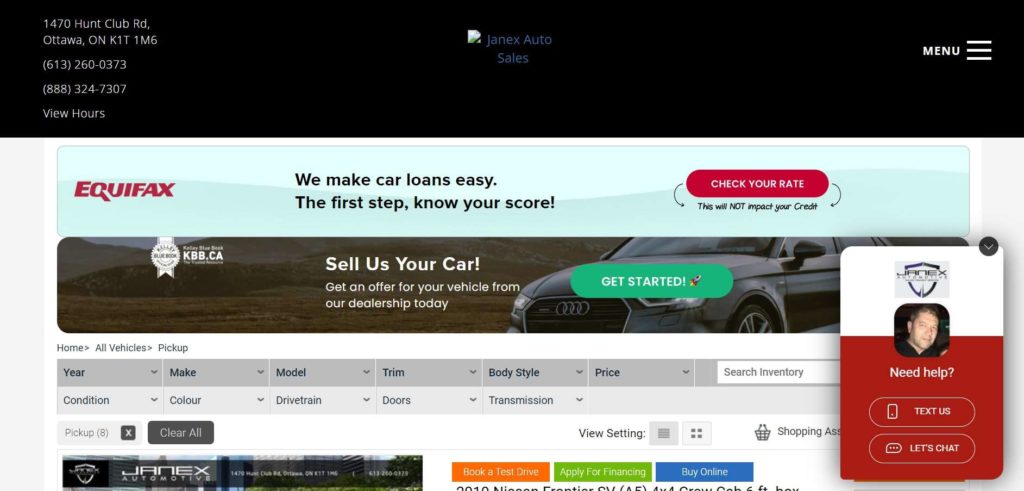 Janex Auto Sales & Service's homepage