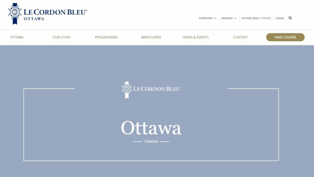 Le Cordon Bleu Ottawa Culinary Arts Institute's homepage