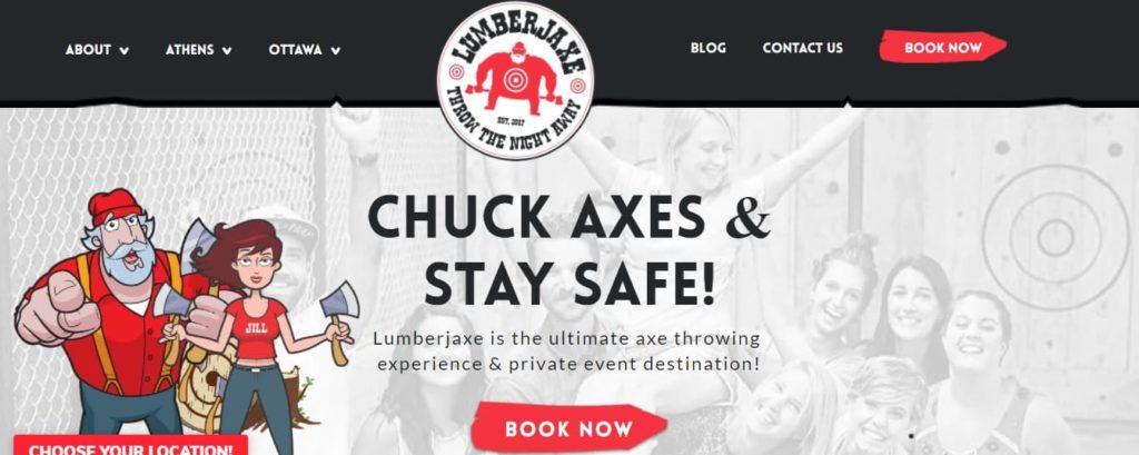 LumberJaxe Axe Throwing Hall's homepage