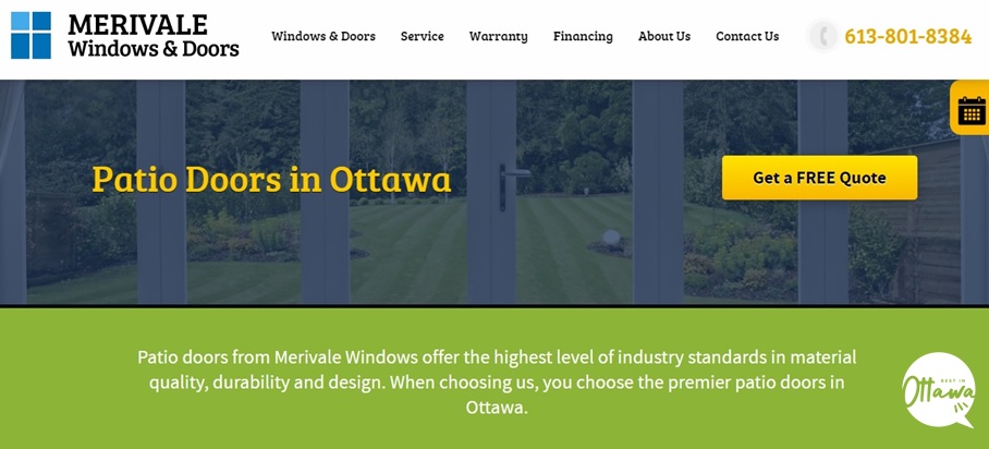 Merivale Windows and Doors homepage