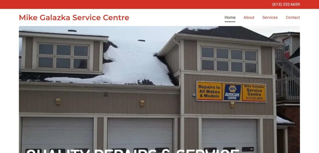Mike Galazka Service Centre's homepage