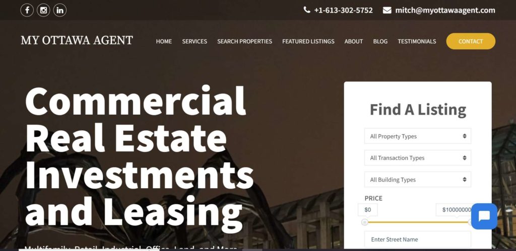 My Ottawa Agent Commercial Realty's homepage