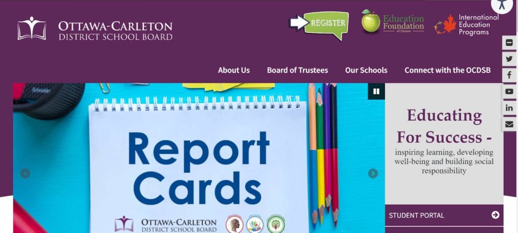 Ottawa-Carleton District School Board's homepage