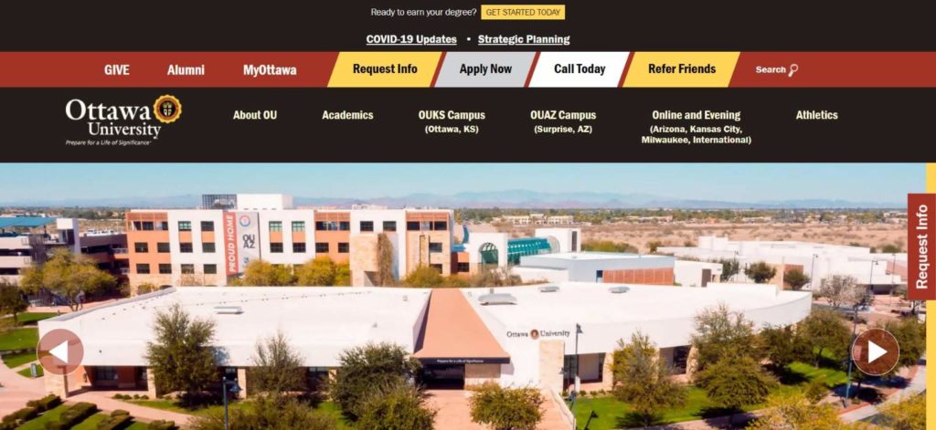 Ottawa University's homepage