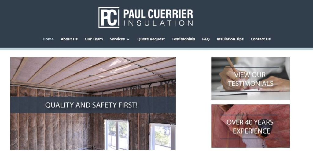 Paul Cuerrier Insulation's homepage