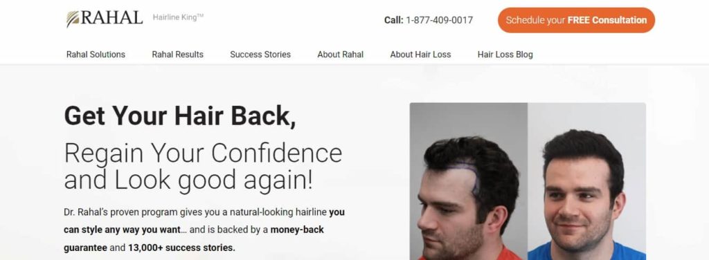 Rahal Hair Transplant's homepage