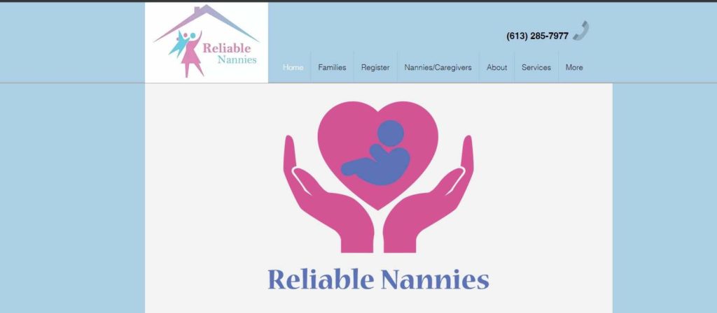 Reliable Nannies homepage