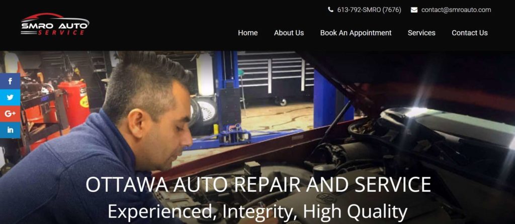 SMRO Auto Service's homepage