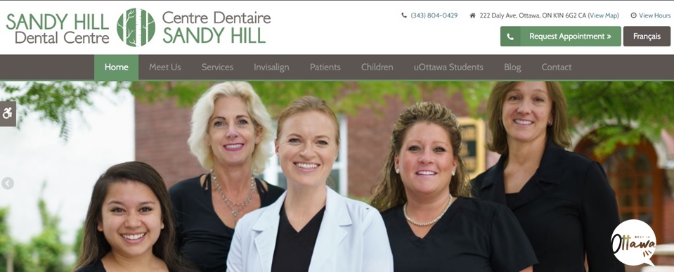 Sandy Hill Dental Centre's homepage