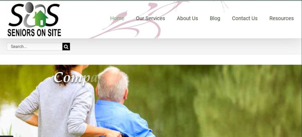 Seniors on Site's homepage
