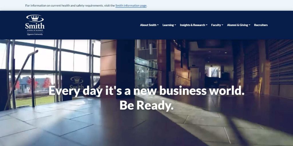 Smith’s School of Business in Queen’s University's homepage