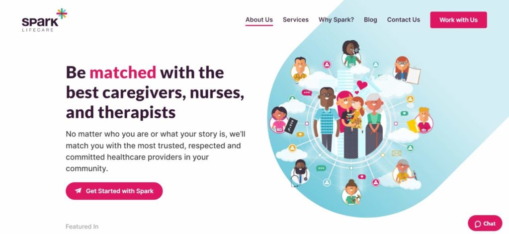 Spark Lifecare's homepage