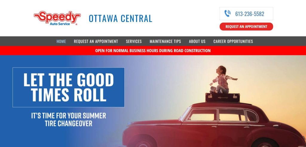 Speedy Auto Service's homepage