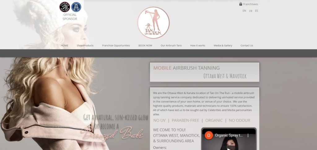Tan On The Run's homepage